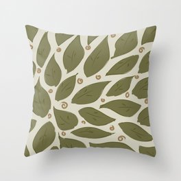 leaves and swirls Throw Pillow