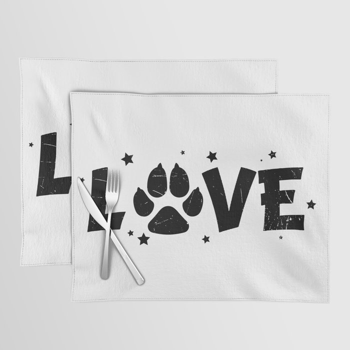 Paw Love Pet Lover Dog Cat Placemat