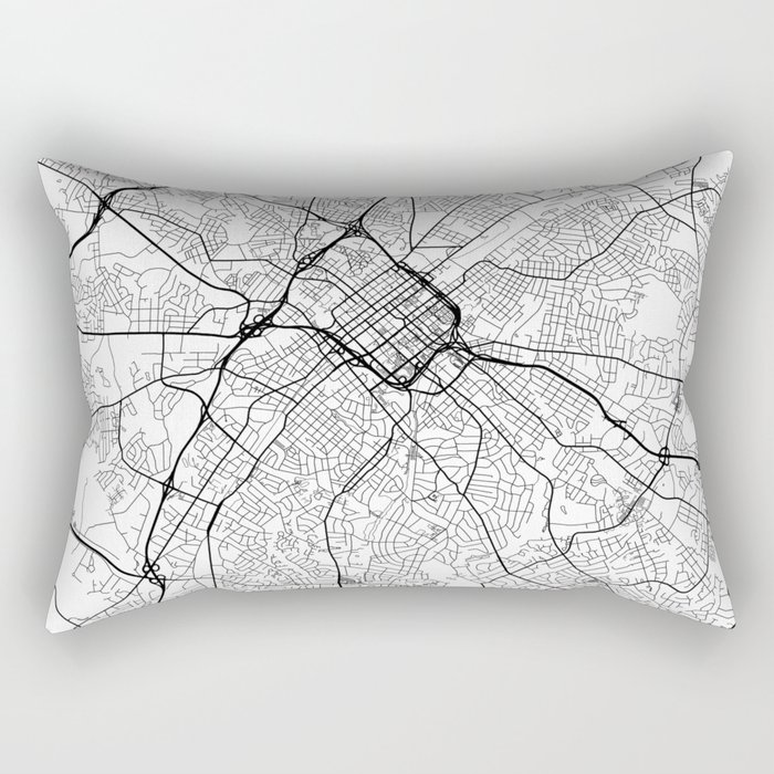 Charlotte Map White Rectangular Pillow