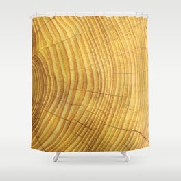 Yellow wood Shower Curtain