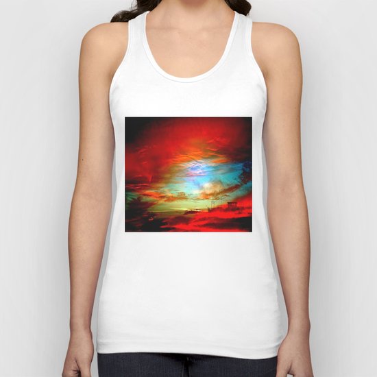Seascape With Boat By Annie Zeno Unisex Tank Top