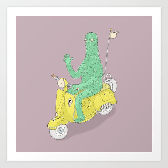 Vespa & Monsta Art Print