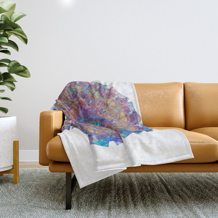 Colorful Vibrant Art - Life Glow Mandala Throw Blanket