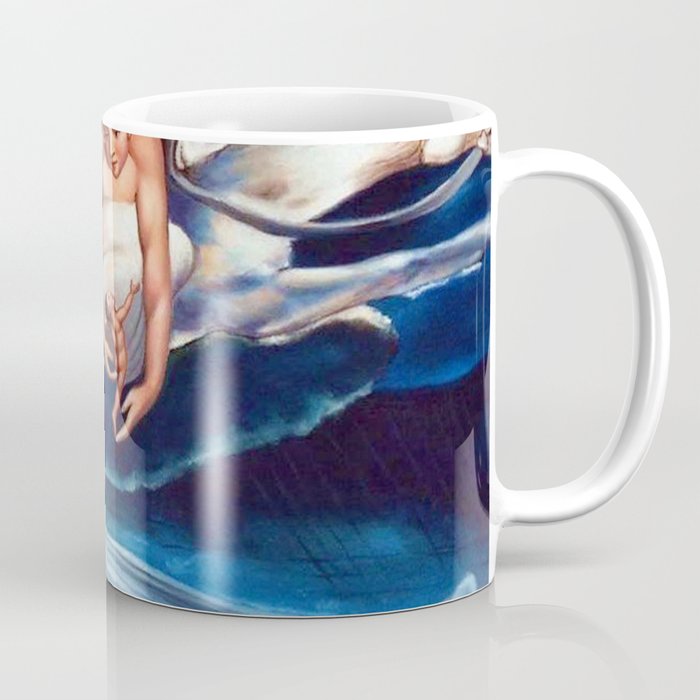 Angel of Love and Magic romantic lovers portrait painting by William Blake Coffee Mug