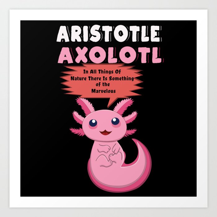 All Things Amphibian Cartoon Cute Kawaii Axolotl Art Print