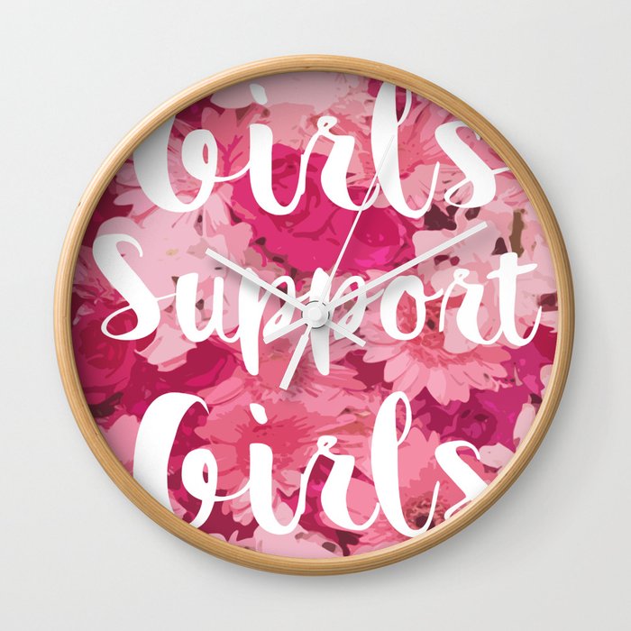Girls Support Girls Wall Clock