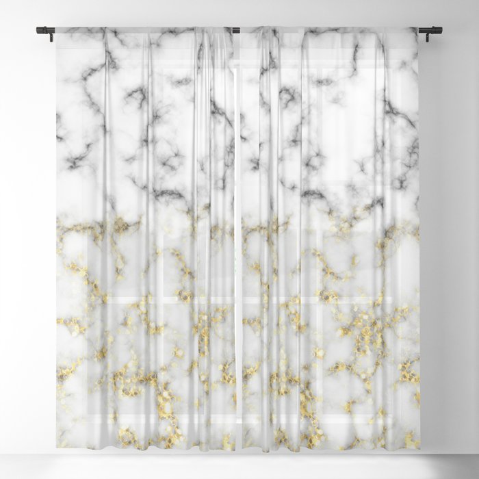 white and rose gold curtains