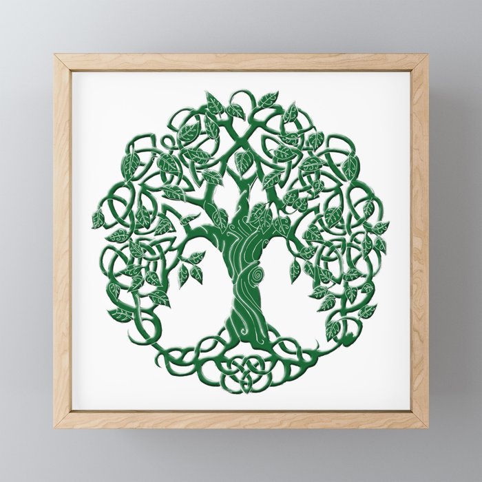 Tree of life green Framed Mini Art Print