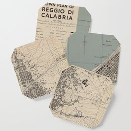 Vintage Reggio Calabria Italy Map (1943) Coaster
