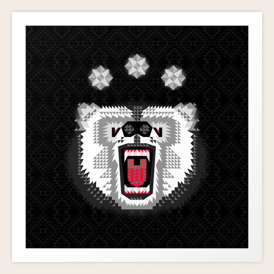 Polar Bear Geometric Art Print