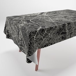 Pittsburgh, USA - Black and White City Map Tablecloth