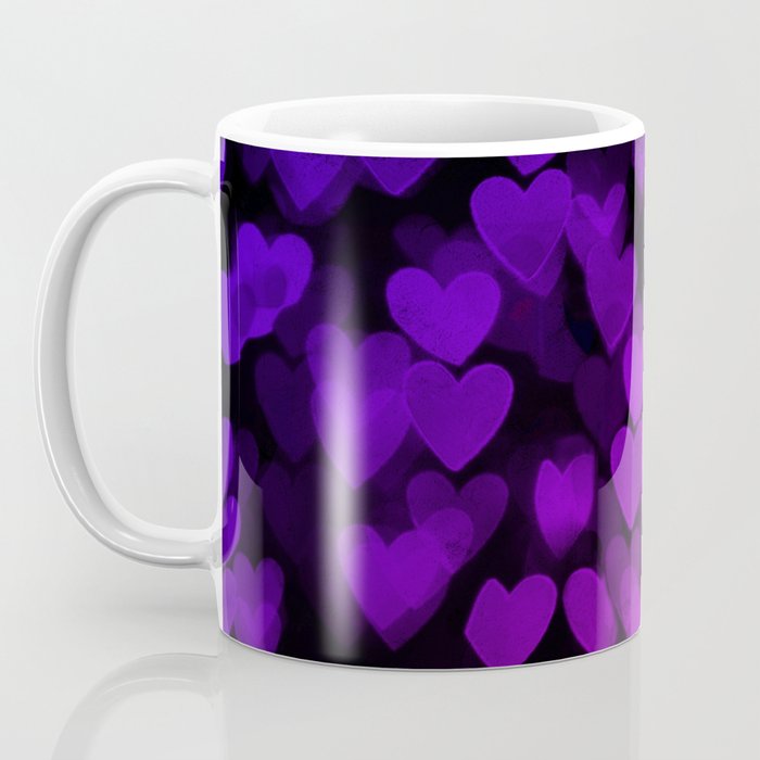 Black Heart Shaped Bokeh Effect Purple Heart Pattern Goth Love