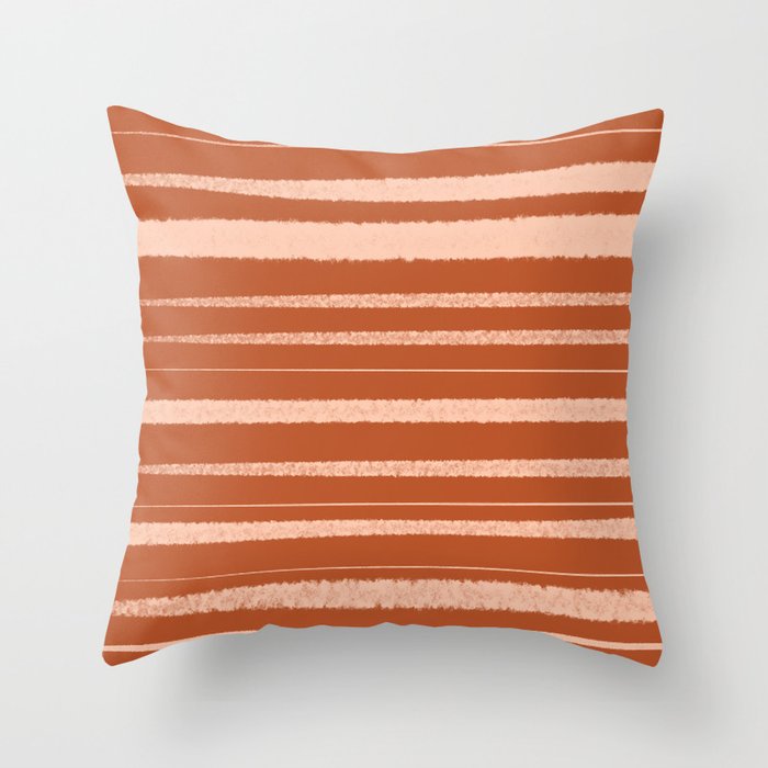 Terracotta Lines Minimalist Throw Pillow
