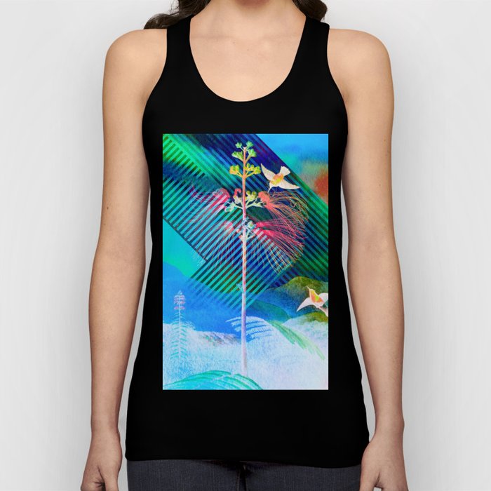 Floreal - Watercolor Tropical Rainforest Flowers And Birds Tank Top