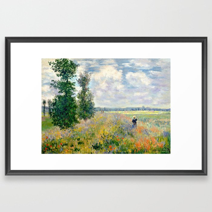 Poppy Fields near Argenteuil by Claude Monet Framed Art Print