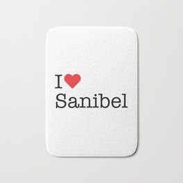 I Heart Sanibel, FL Bath Mat | Fl, Typewriter, Ilovesanibel, Iheartsanibel, Love, Graphicdesign, Heart, Sanibel, White, Red 
