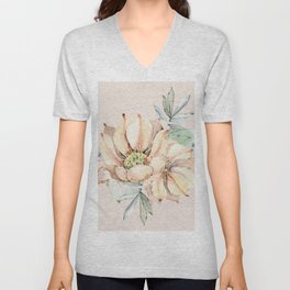 Country Cactus Coral Roses V Neck T Shirt