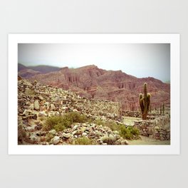 South America Desert Landscape | Saguaro cactus and dry scenery Art Print