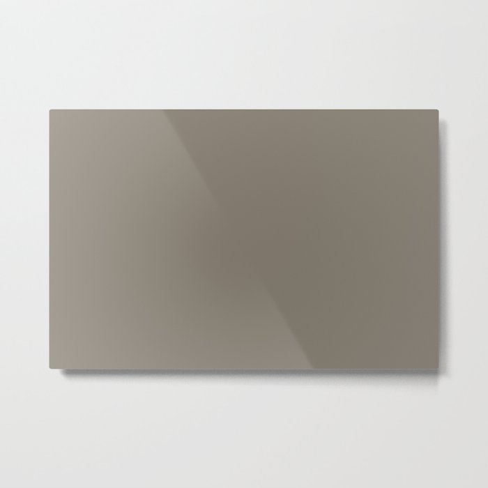 Dark Taupe Gray Solid Color  - Accent Shade - Matches Sherwin Williams Adaptive Shade SW 7053 Metal Print