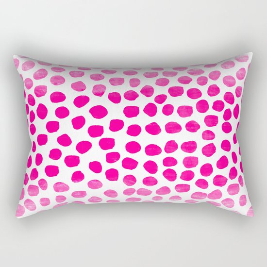 Ombre dots cute hot pink trendy must have gifts for college dorm room decor affordable painting Rectangular Pillow