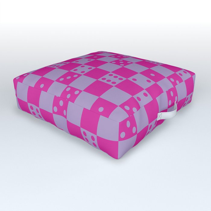 Checkered Dice Pattern \\ Y2K Colors Outdoor Floor Cushion