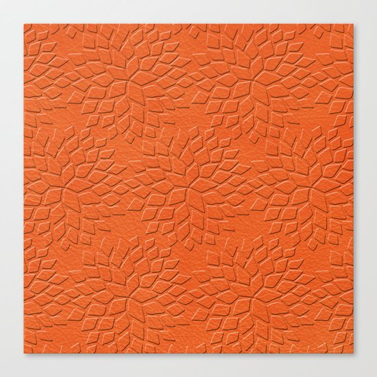 Leather Look Petal Pattern - Flame Color Canvas Print