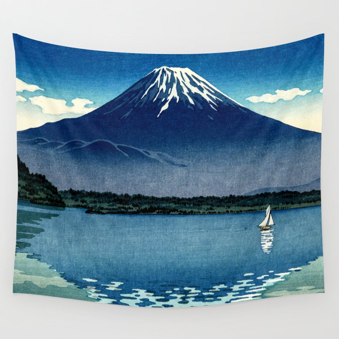 Tsuchiya Koitsu - Mount Fuji and Shoji Lake - Japanese Vintage Woodblock Ukiyo-E Wall Tapestry