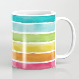 Watercolor Rainbow Stripes Coffee Mug