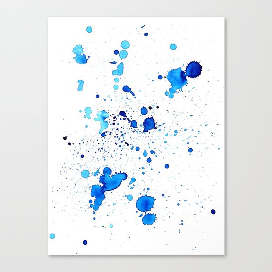 Blue Splatter Canvas Print