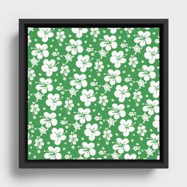 Flower pattern green 030303 Framed Canvas