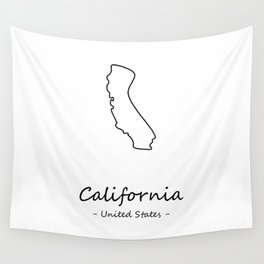 California State Minimal Map, California Map Outline Wall Tapestry