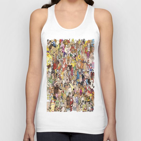 Cartoon Collage Unisex Tank Top