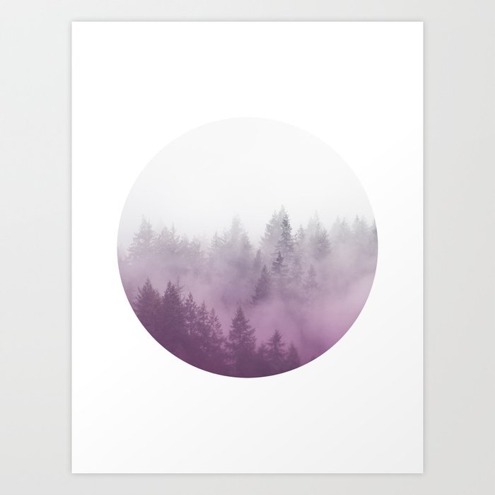 Pink and White Landscape, Forest Photography No. 2 Art Print