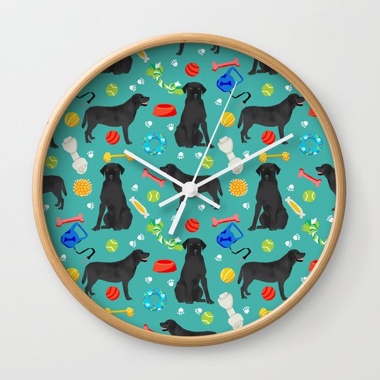 Black Lab Dog Toys Cute Dog Breeds Black Labrador Retriever Gifts Pet Friendly Wall Clock By Petfriendly Society6