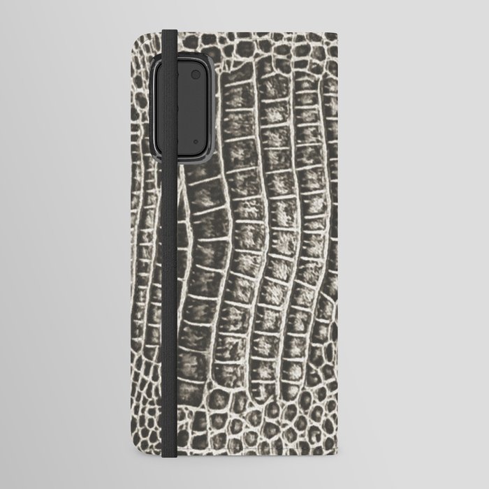 Black And White Alligator Skin Android Wallet Case