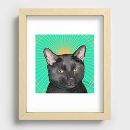 Radiant Sun Cat Recessed Framed Print