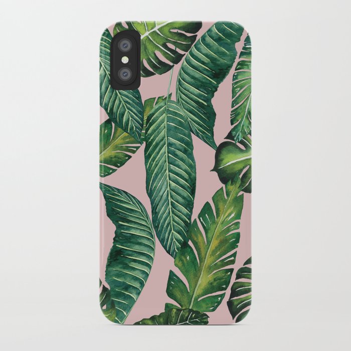 jungle leaves, banana, monstera ii pink #society6 iphone case