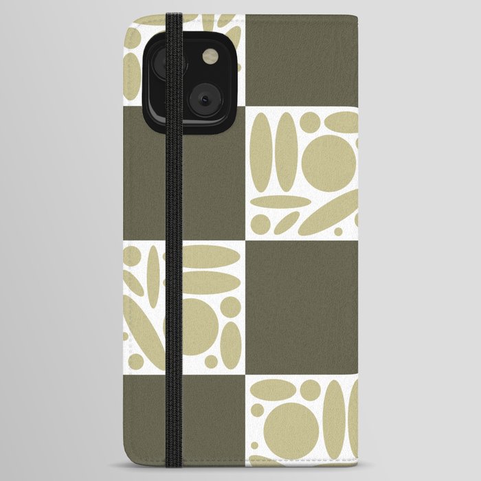 Geometric modern shapes checkerboard 2 iPhone Wallet Case