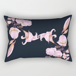 light pink floral mirror Rectangular Pillow