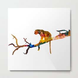Colourful tiger resting on a tree Metal Print | Colorfulart, Digital, Jungle, Painting, Pop Art, Strikingart, Stencilpainting, Acrylic, Animal, Tiger 