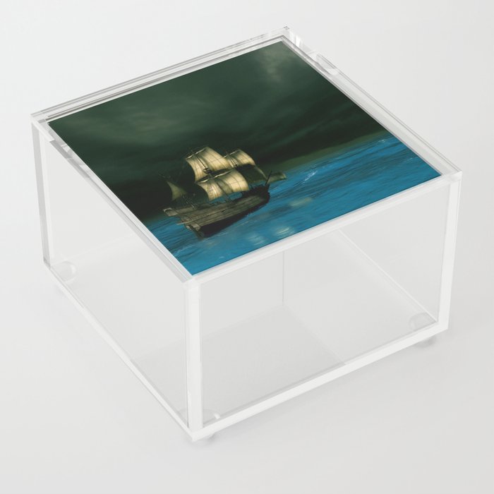 Eerie Calm - Ocean Storm - Nautical Decor Acrylic Box
