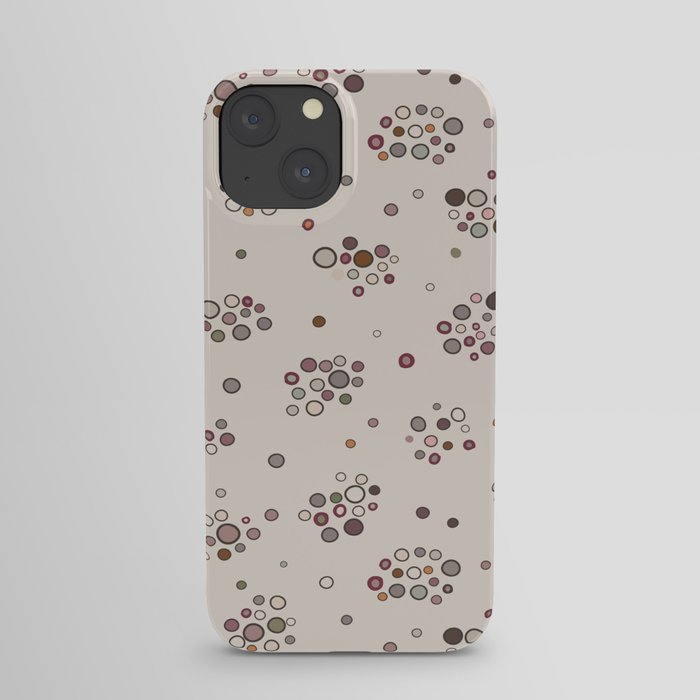 Colorful cloud polka dots pattern, retro colors iPhone Case