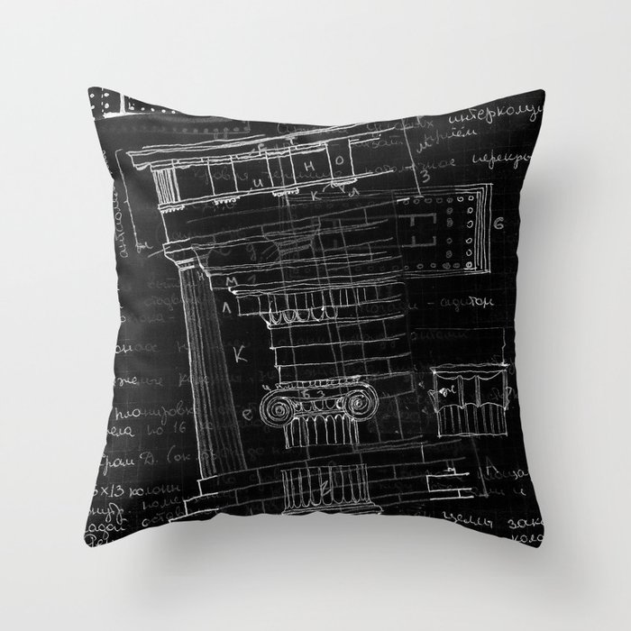 architectural sketch Throw Pillow