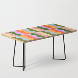Funky Wavy Color Block Pattern Coffee Table