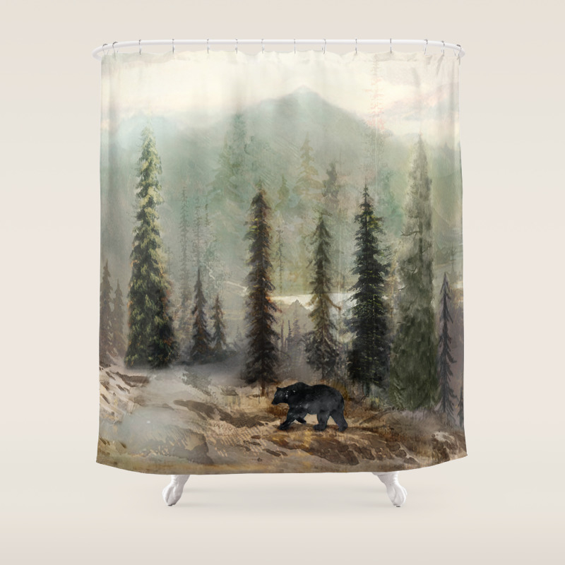 Mountain Black Bear Shower Curtain By Nadja1 Society6