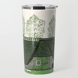 Farmhouse with Thatched Roof Travel Mug