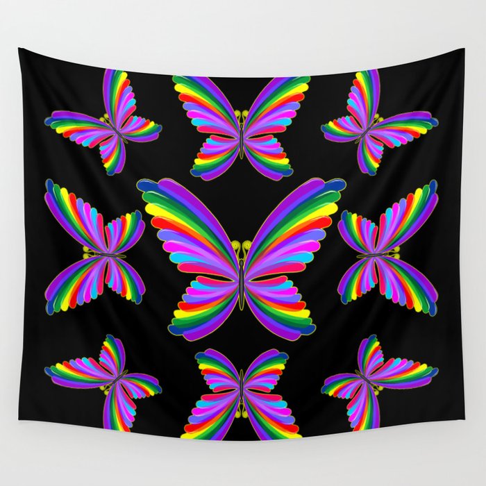  Butterfly Psychedelic Rainbow Wall Tapestry