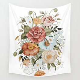 Roses and Poppies Wall Tapestry