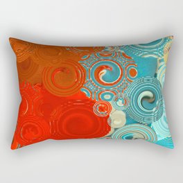 Red and Turquoise Swirls Rectangular Pillow