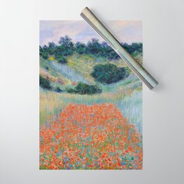 Poppy Field in a Hollow near Giverny Claude Monet Wrapping Paper